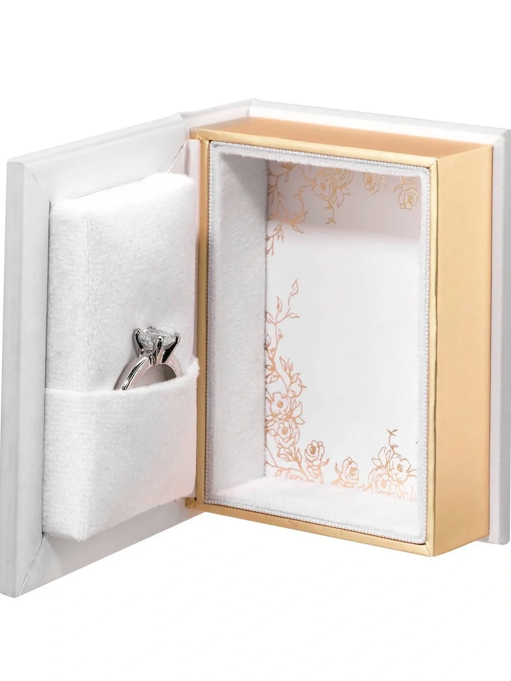 White and Gold 'Today and Always' Decorative Wedding Ring Box | NIB